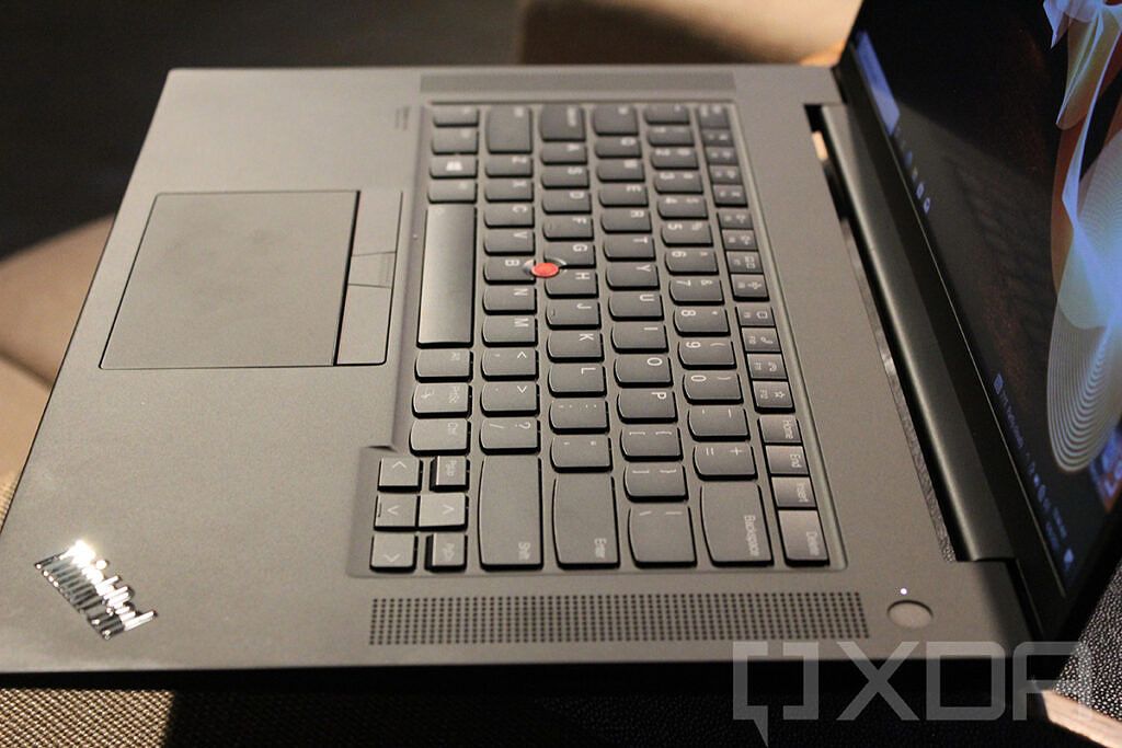 Angled view of Lenovo ThinkPad X1 Extreme keyboard