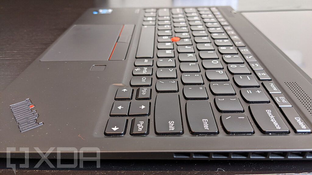 Angled view of Lenovo ThinkPad X1 Nano keyboard