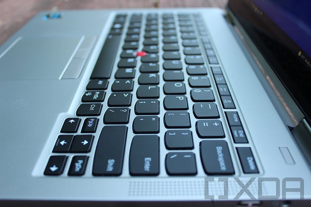 Angled view of ThinkPad X1 Titanium Yoga keyboard