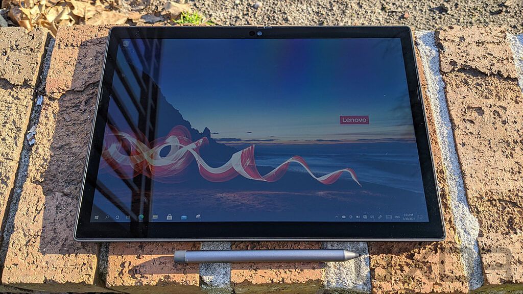 ThinkPad X12 Detachable tablet with pen underneath