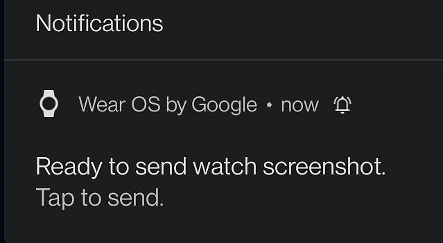 Screenshot notification on Wear OS