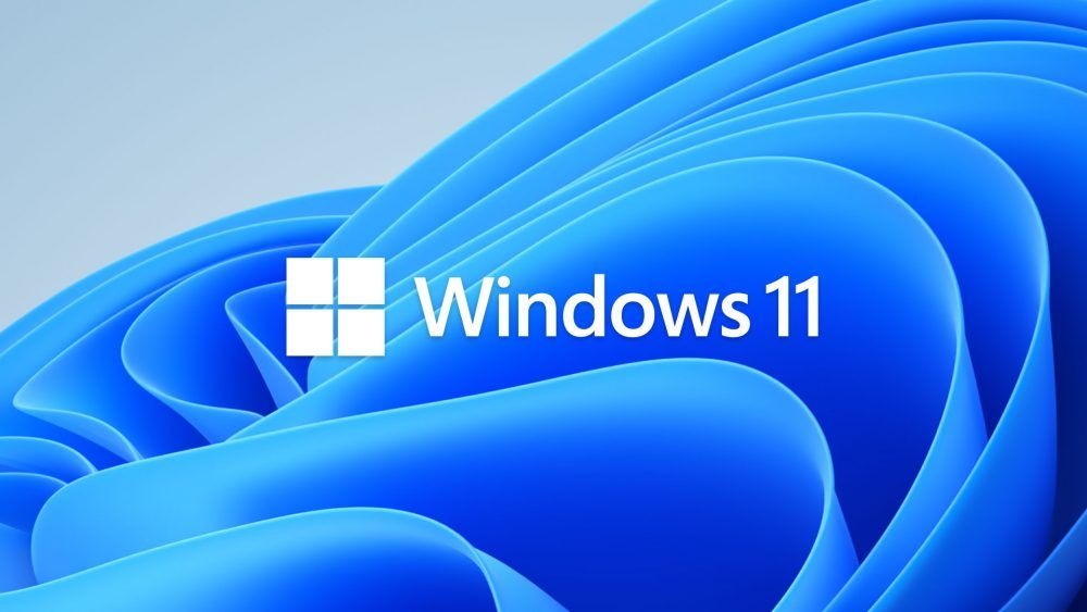 Windows 11 с синим фоновым изображением