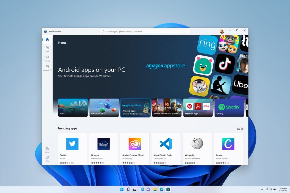 Android apps in the Microsoft Store