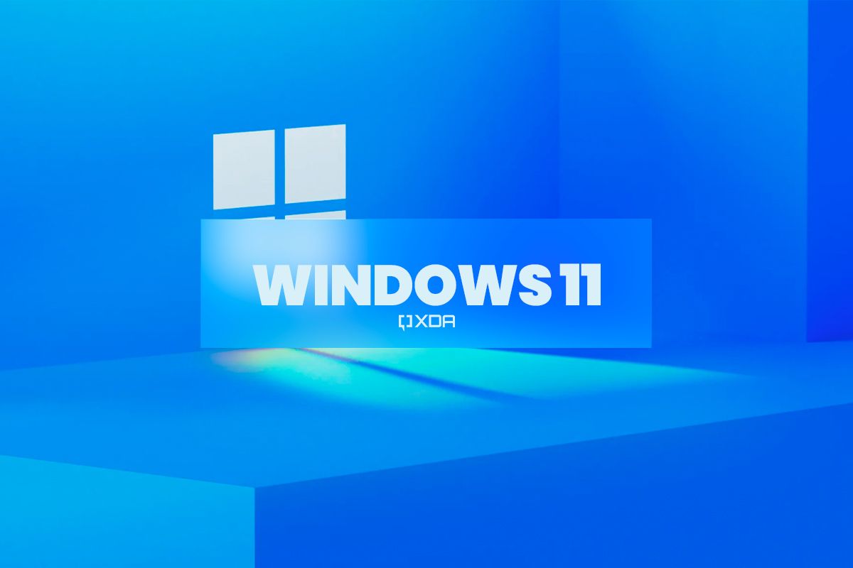 Окно со светом и текстом Windows 11