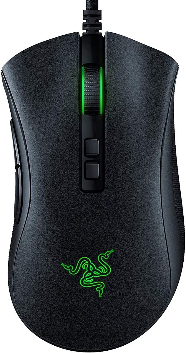 The Razer DeathAdder V2 is a solid wired gaming mouse with a 20,000 DPI sensor, and optical switches that actuate three times faster than traditional mechanical switches. It also supports Razer Chroma RGB lighting.