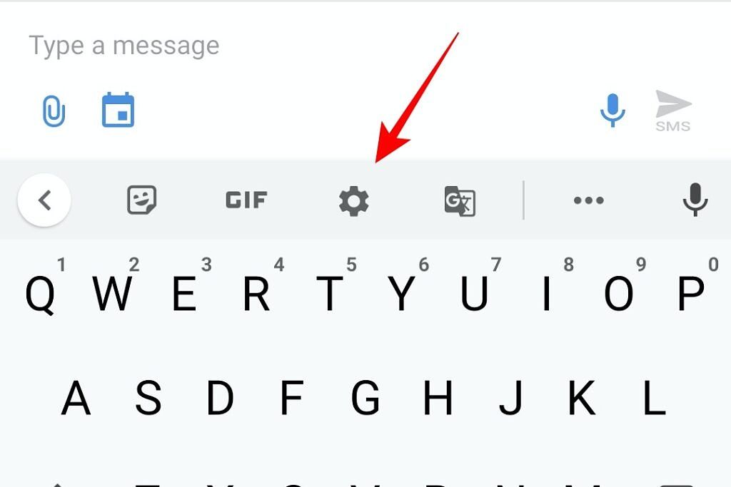 Gboard settings icon on keyboard