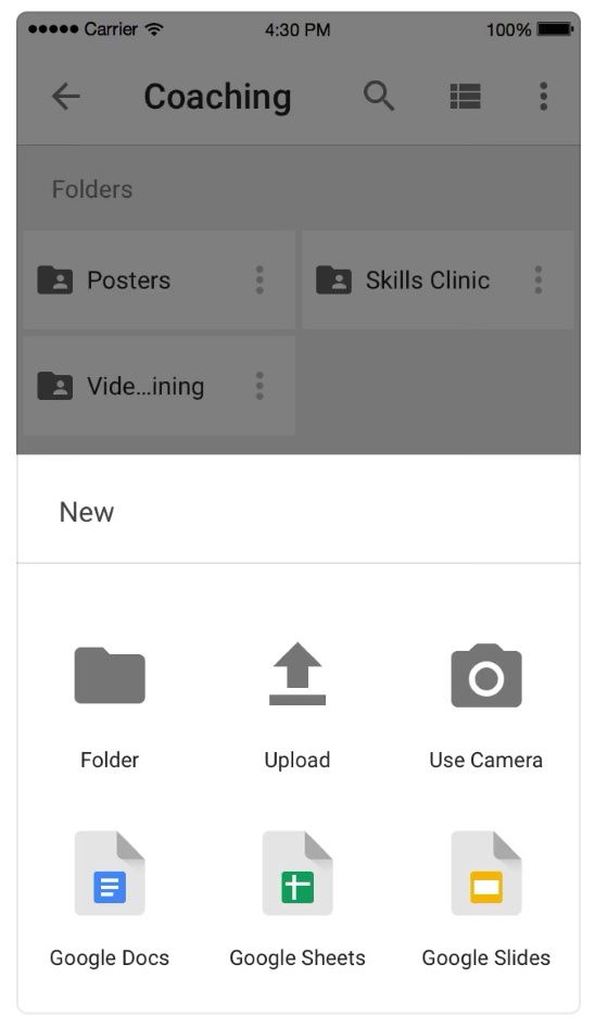Google Drive for iOS upload