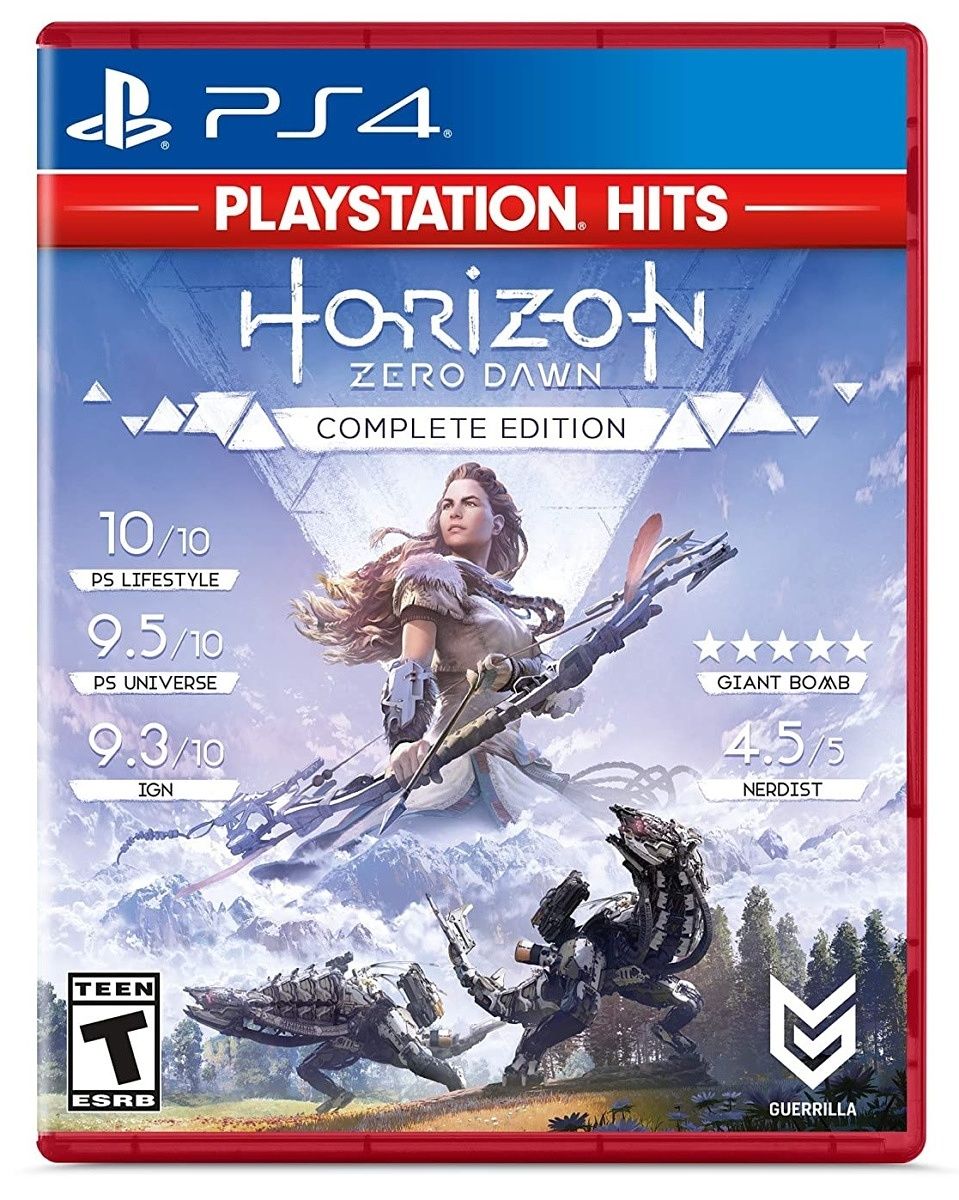 A PlayStation classic, Horizon Zero Dawn follows the adventures of Aloy as she tries to find answers in a world filled with giant machines.