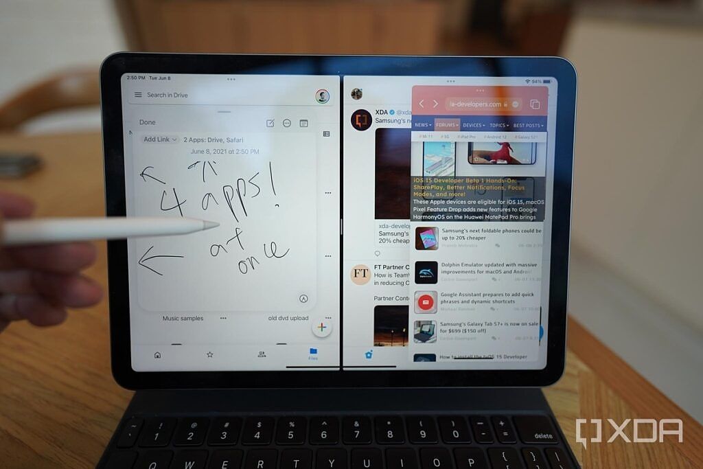 iPad Air running iPadOS 15 beta.