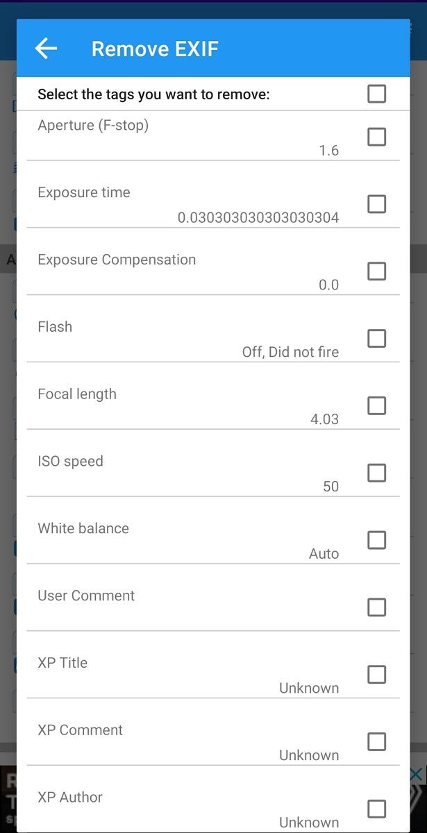 How to view and remove EXIF data on Android and iOS