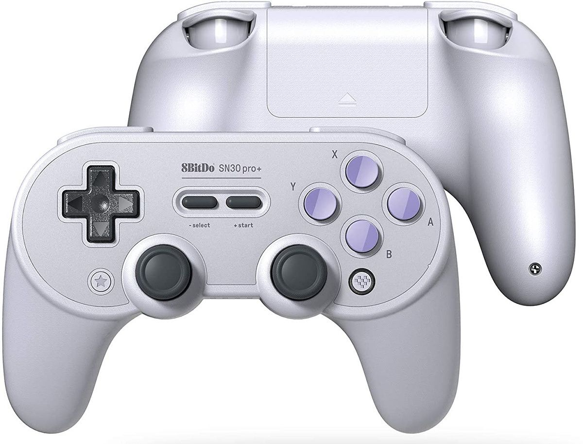 The 8Bitdo Sn30 Pro+ is a wireless game controller that's quite comfortable to use and supports a variety of platforms including PC, macOS, Android, Nintendo Switch, Steam and Raspberry Pi.
