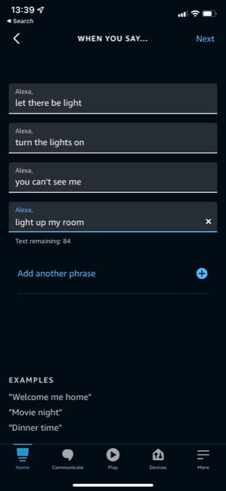 Alexa Routines with Multiple Phrases
