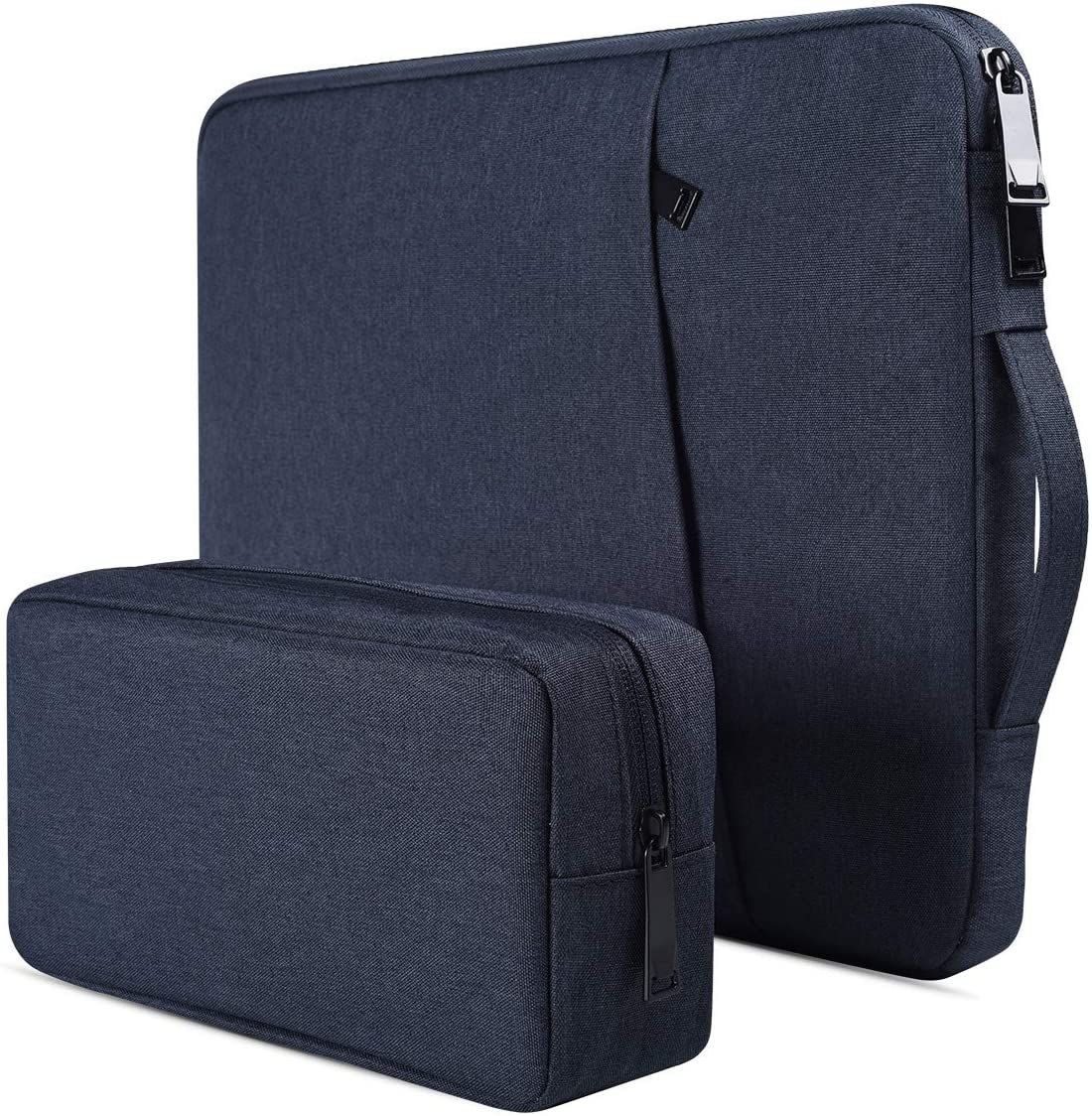 If you plan to carry accessories with your laptop, this sleeve is a different take in that it gives you a separate pouch for accessories. The laptop sleeve itself offers solid protection and water resistance, and the pouch might be an easier way to organize your items.