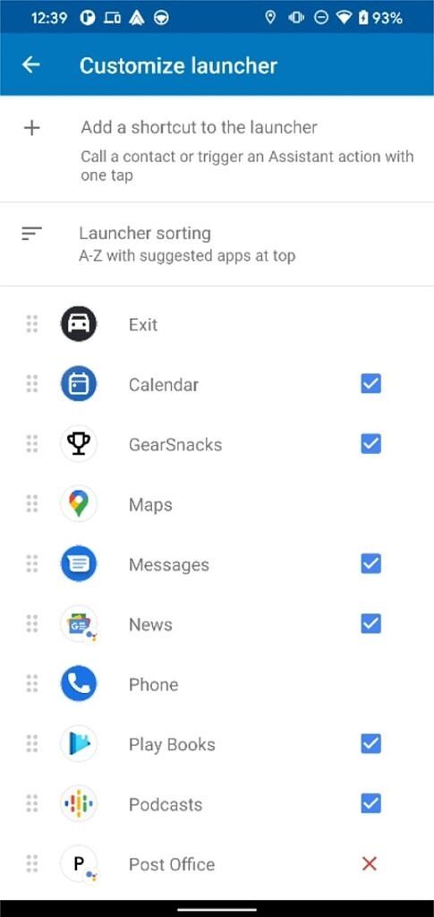 GearSnacks in Android Auto app list