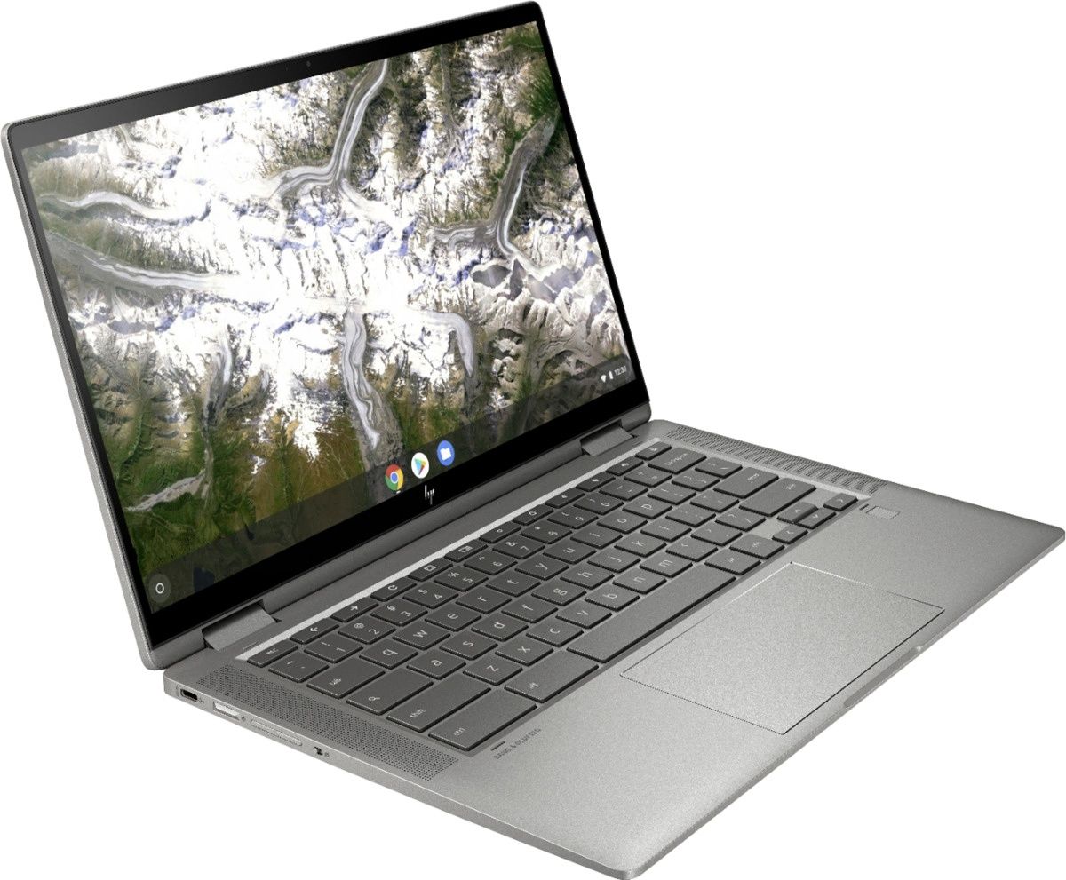 The HP Chromebook x360 14 is powered by a modern Intel Core i3 CPU, 8GB of RAM, and a 128GB SSD: It's a great convertible laptop, and it even has a Full HD display.