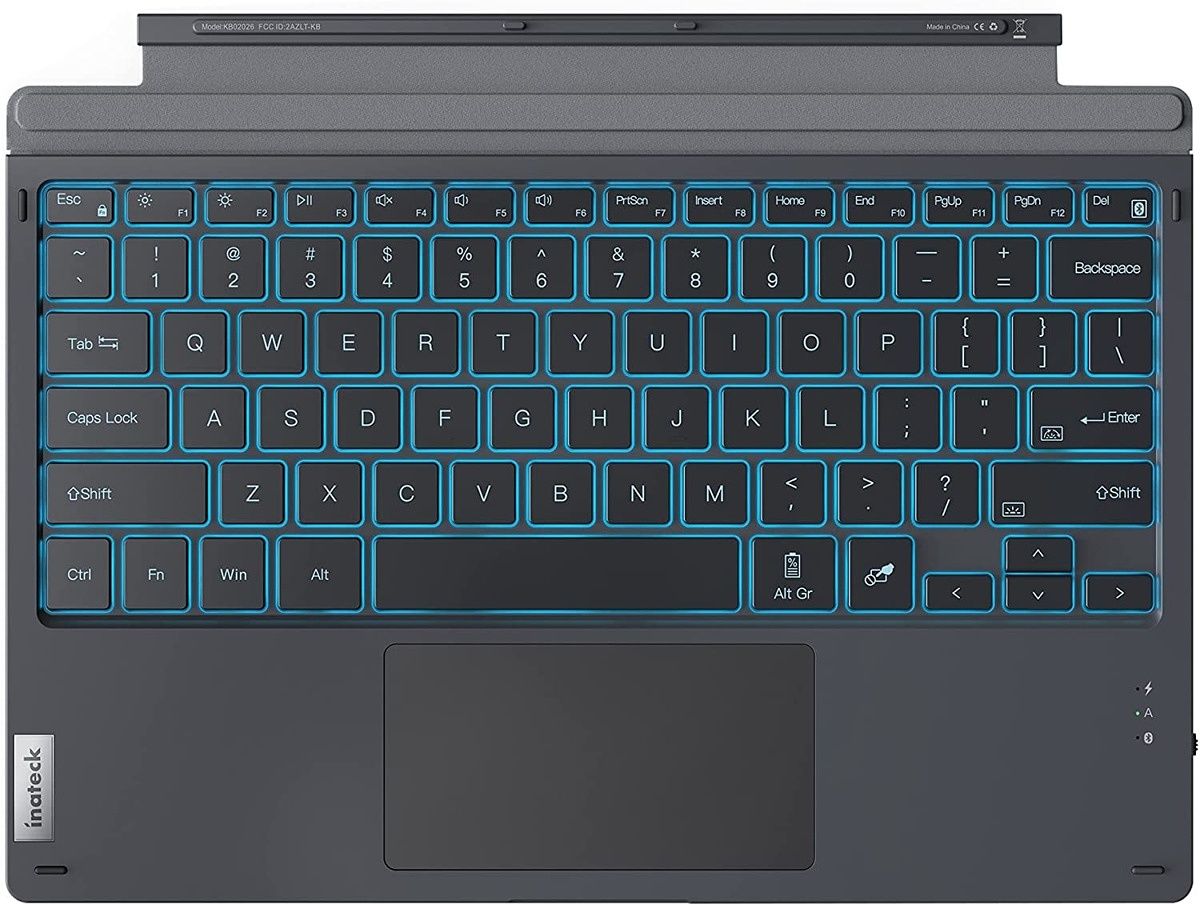 The original Type Cover has a backlight, but this one offers 7 backlight colors to choose from to suit your taste. It attaches magnetically to your Surface Pro, but the connection is actually done via Bluetooth. So you can detach it and keep using it, which you can't do with the OG Type Cover.