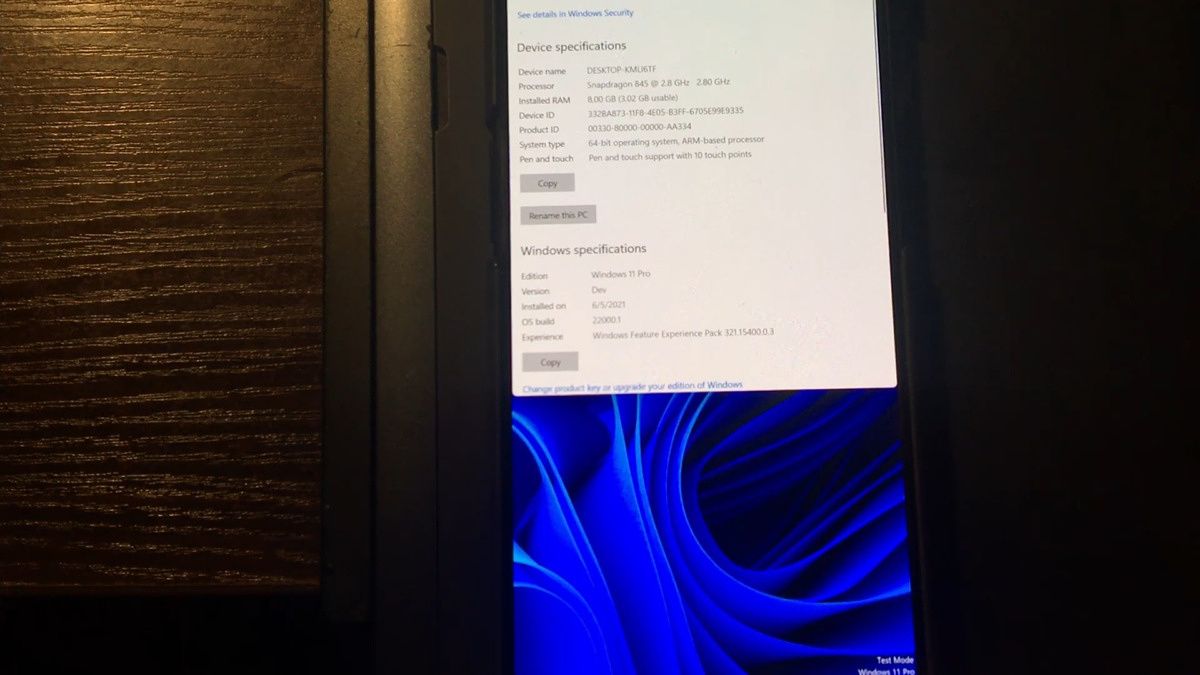 Windows 11 on a OnePlus 6T