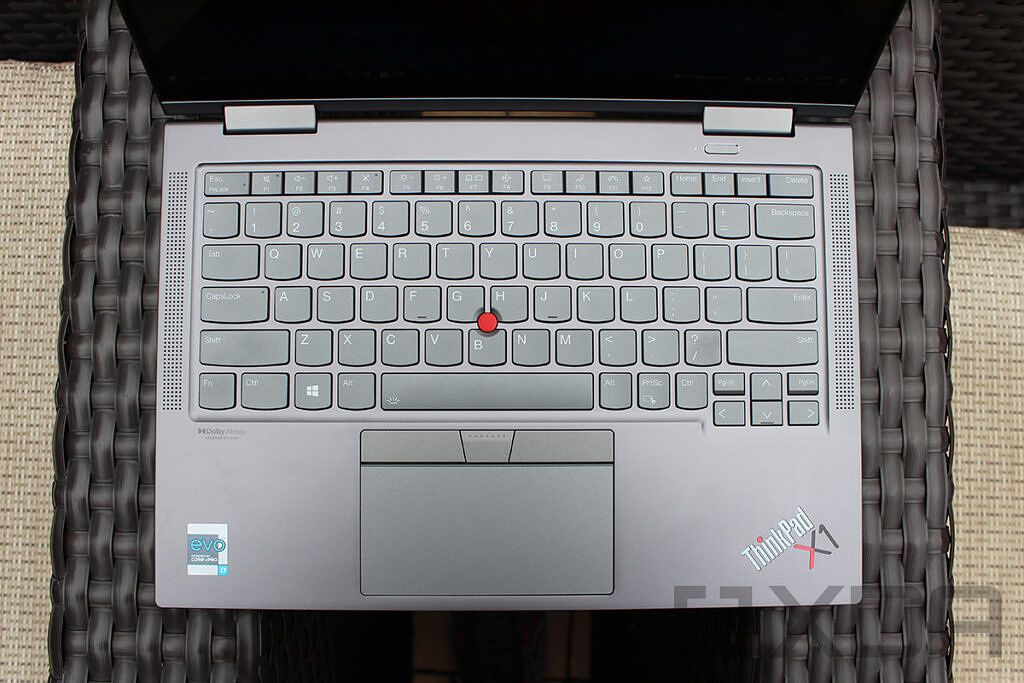 Top down view of ThinkPad X1 Yoga keyboard