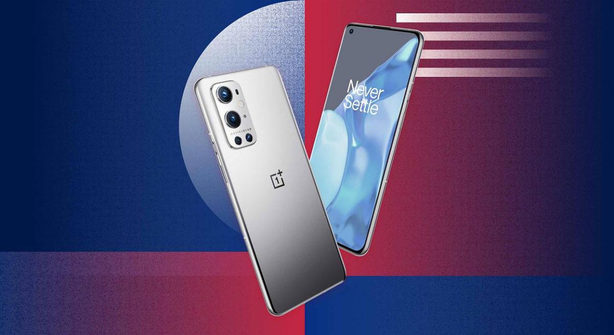 OnePlus 9 Pro over American flag colors for the 4th of July