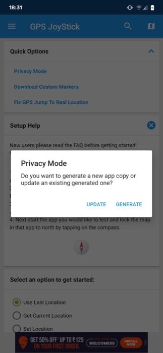 Privacy mode app