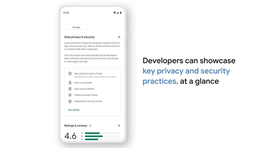 Sección de seguridad en Google Play