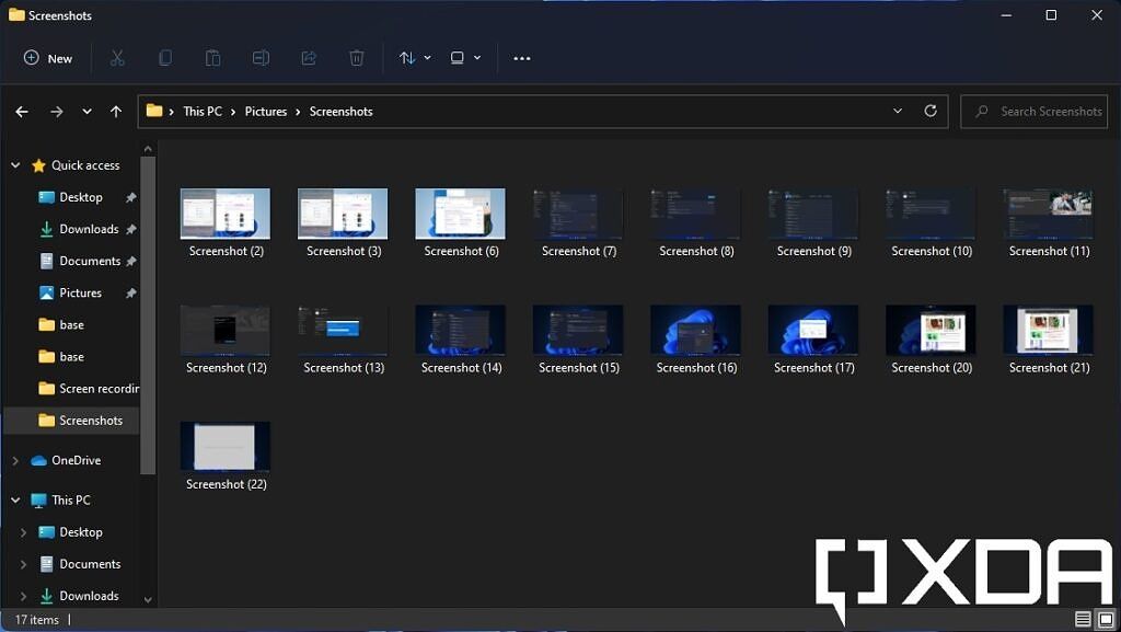 Screenshots folder in Windows 11