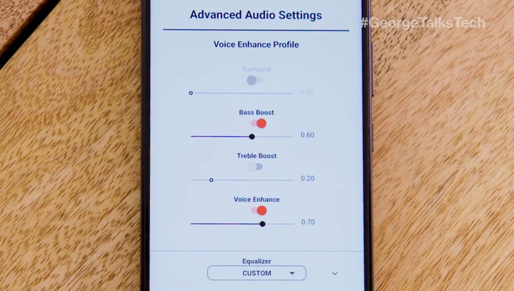 Verizon Adaptive Sound settings