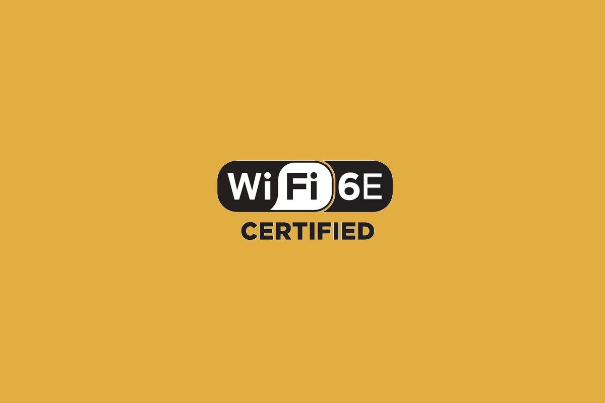 Wi-Fi 6E certified logo on orange background