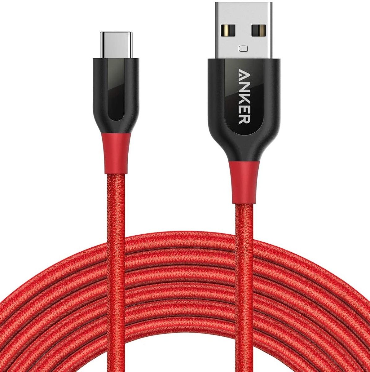 The Anker Powerline+ comes with a double-braided nylon exterior for extra durability. It is 10 feet in length, and you can get grey or red color options. The cable supports USB 2.0 speeds.