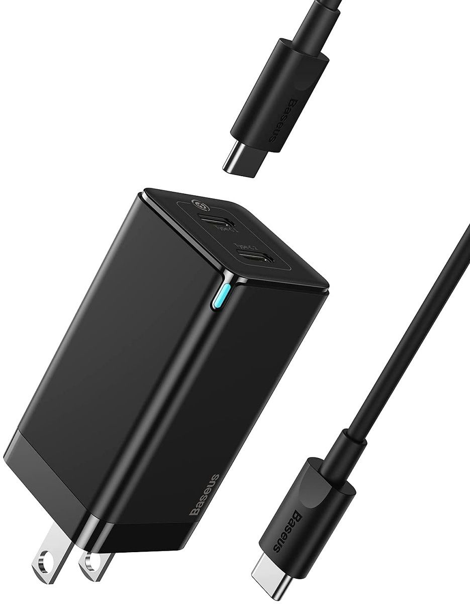 If you're looking for a wall charger with two ports, the Baseus wall charger is a good option. It can deliver up to 45W of power when only one port is in use. In addition, the charger uses GaN tech for a smaller footprint and cooler operation.