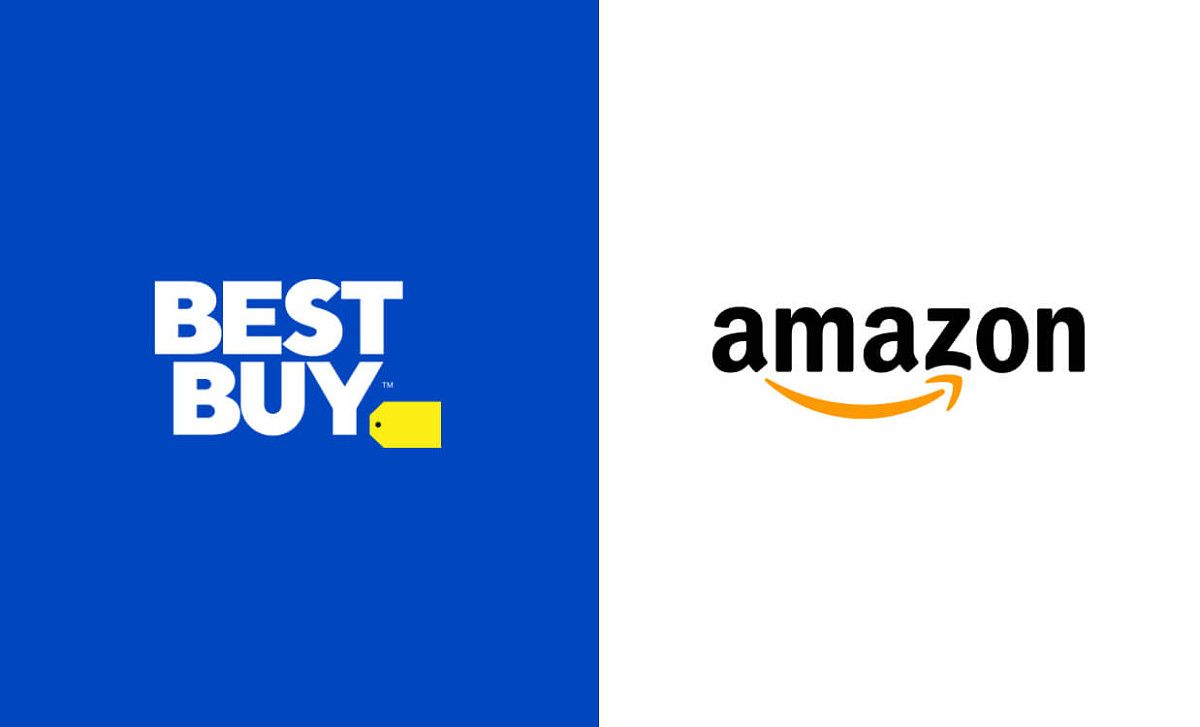 Best Buy and Amazon logos