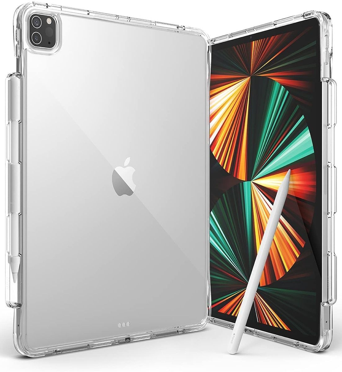 The Ringke Fusion Plus case comes with a Double Air Pocket technology frame that promises to provide twice the protection than regular cases. It's made of TPU, and includes an Apple Pencil holder. Moreover, there are lanyard holes to attach hand or neck straps.