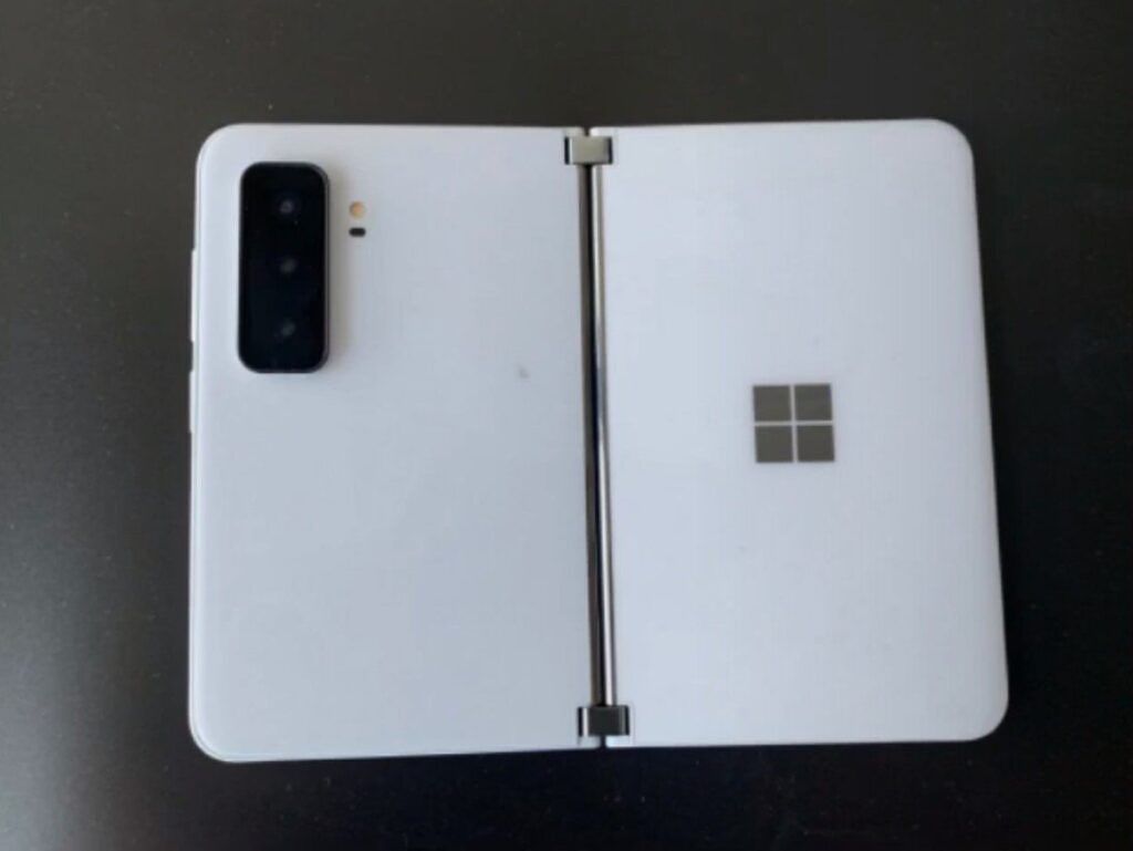 Surface Duo 2 showing triple-lens camera