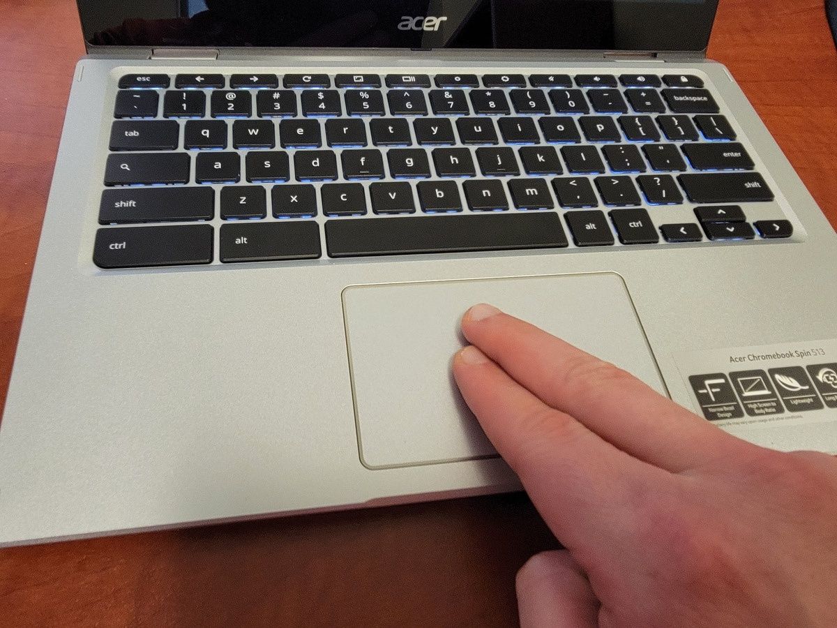 Two finger click on Chromebook touchpad