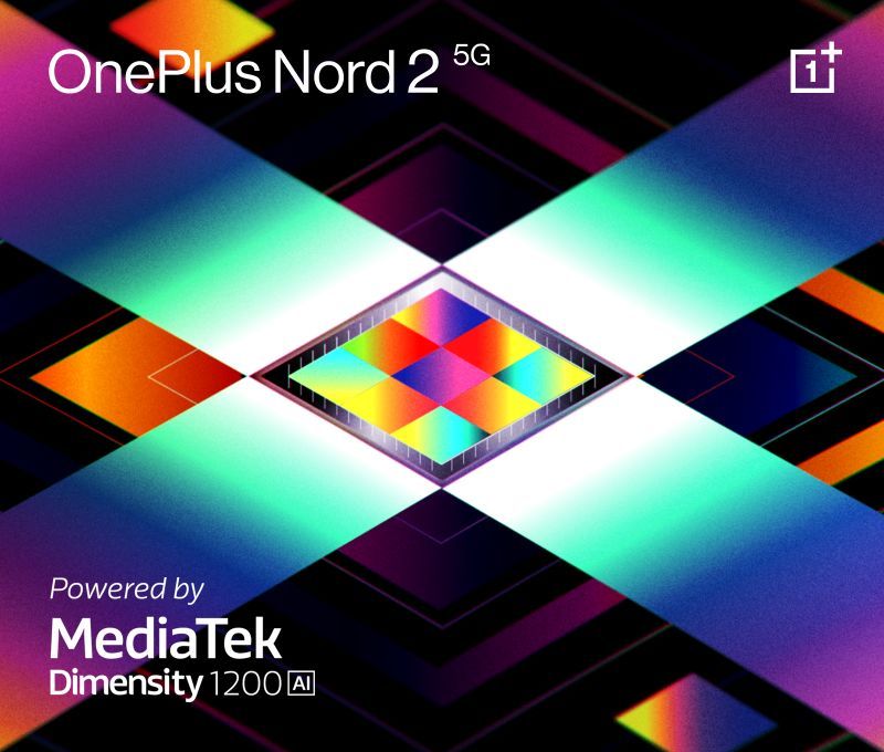OnePlus Nord 2 marketing material confirming MediaTek Dimensity 1200 AI chipset
