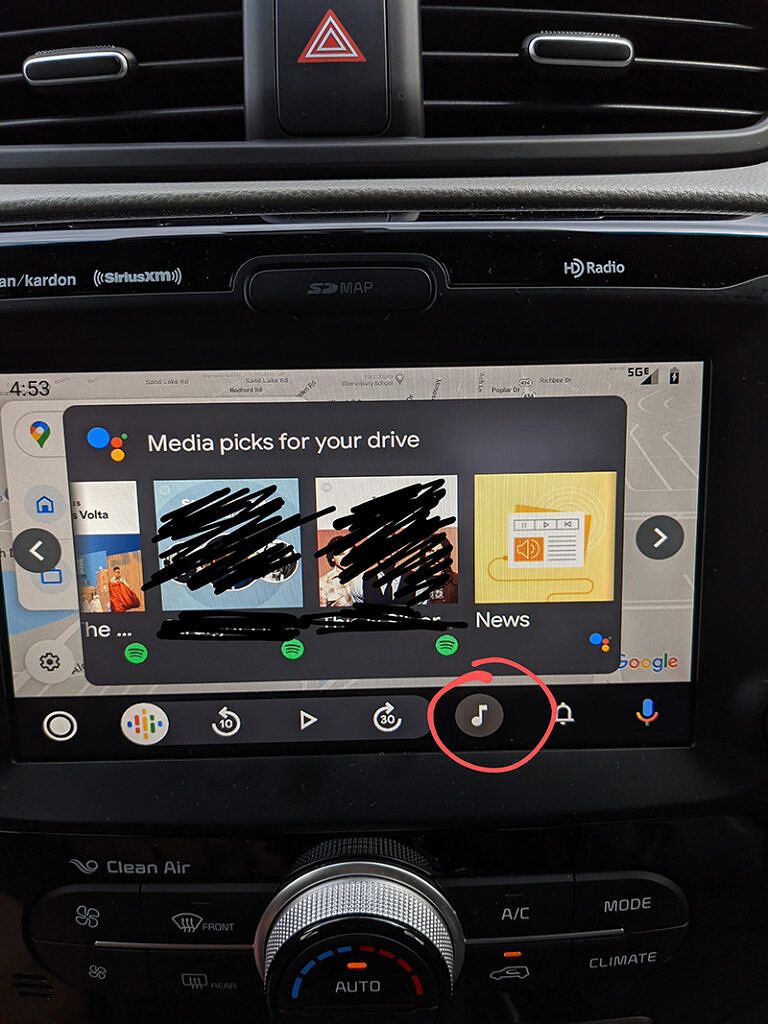 Android Auto media suggestions button 1