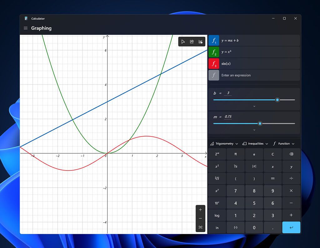 Graphing Calculator in Windows 11