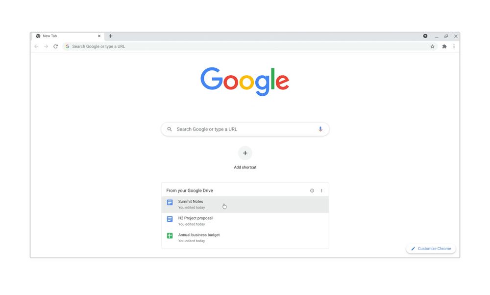 Google Chrome Beta docs cards
