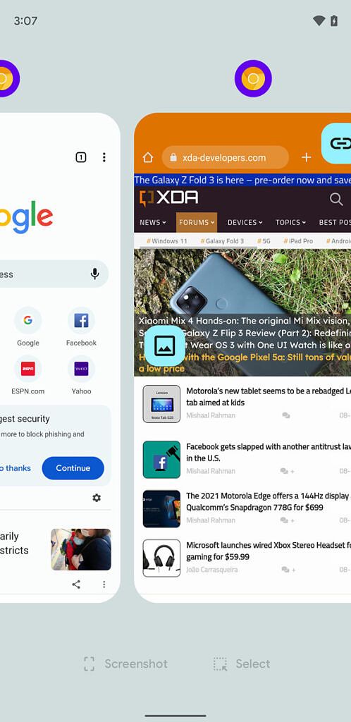 Google Chrome multiple instances in recent apps overview