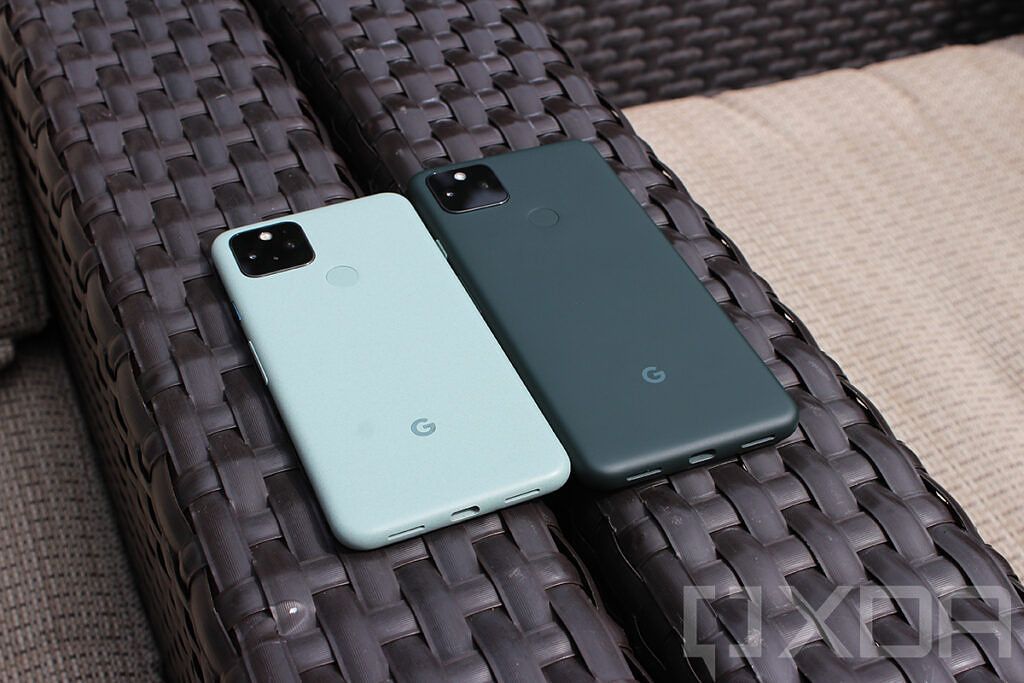 Google Pixel 5 and Pixel 5a side by side