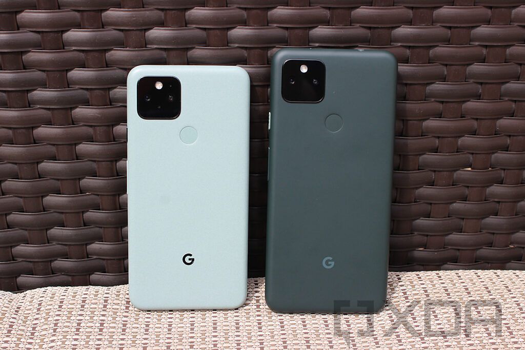 Google Pixel 5 and Pixel 5a side by side