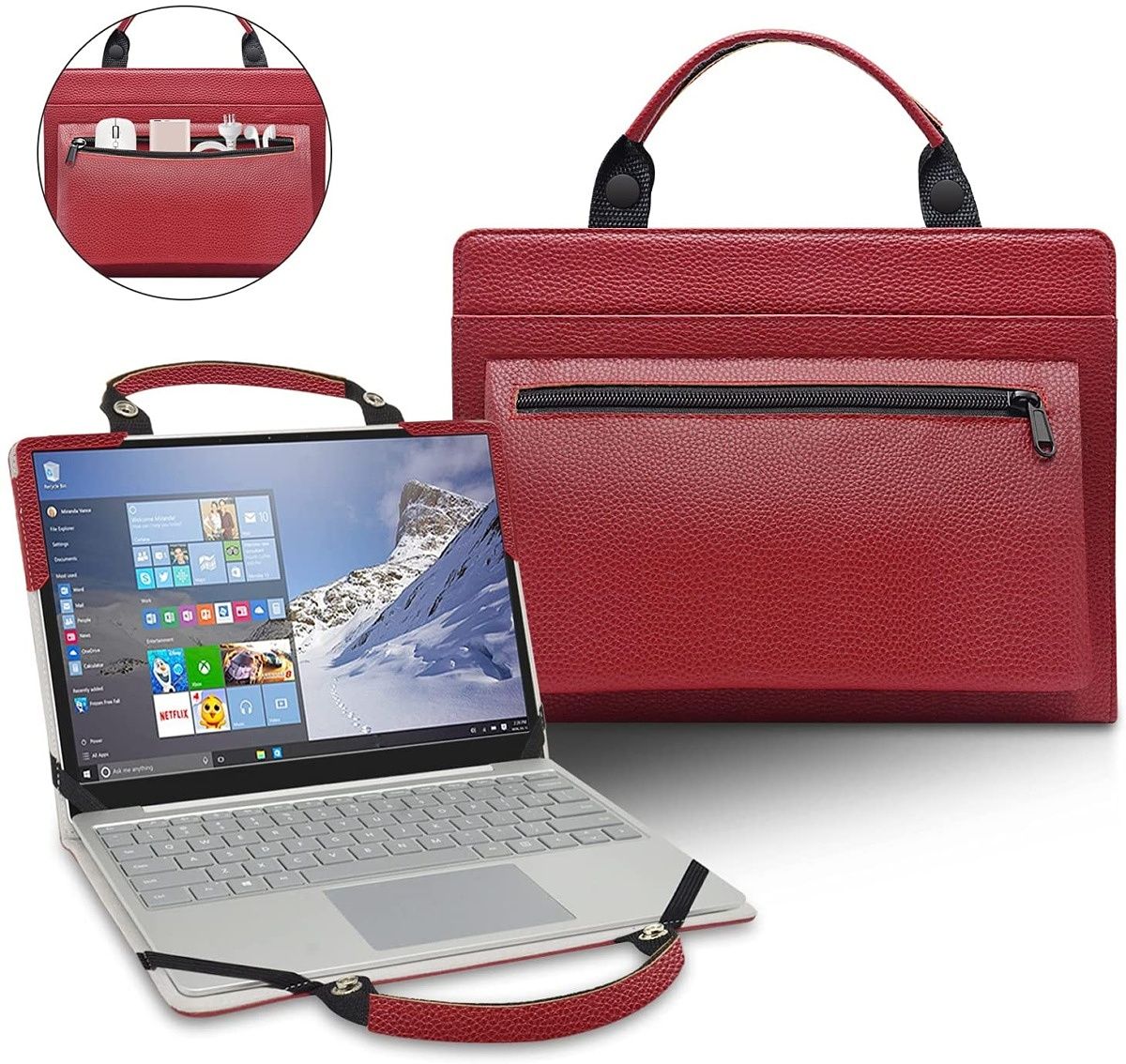 A unique protective case for your Pavilion Aero 13 that doubles as a carrying bag, almost like a small handbag. It also comes with an additional pocket for accessories and three color options.