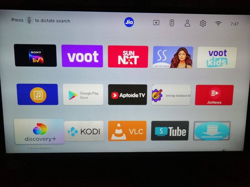 Jio STB running sideloaded apps