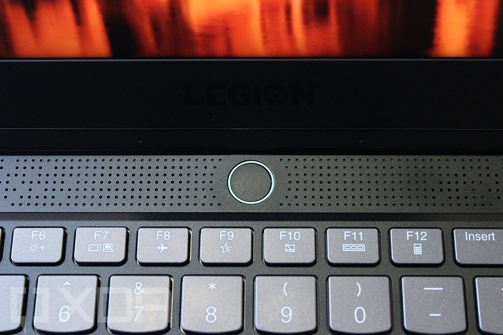 Close up of fingerprint sensor on Lenovo Legion Slim 7
