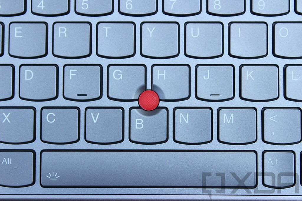 Close up of Lenovo ThinkPad X13 TrackPoint