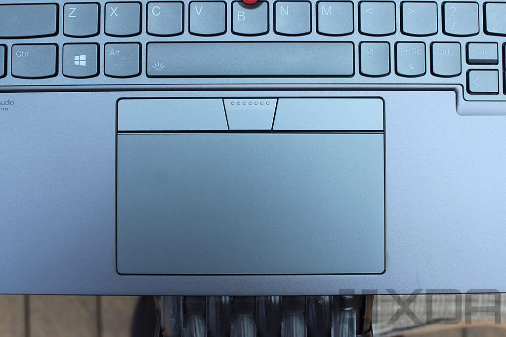 Close up of Lenovo ThinkPad X13 touchpad