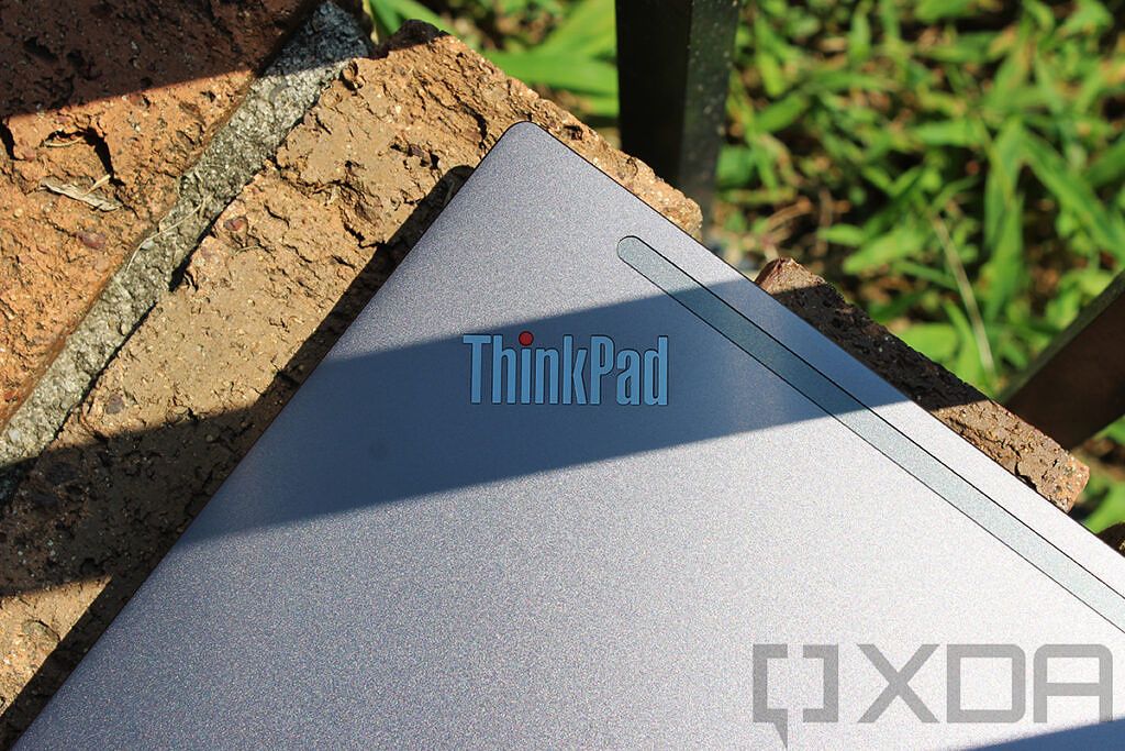 Close up of ThinkPad logo on Lenovo ThinkPad X13
