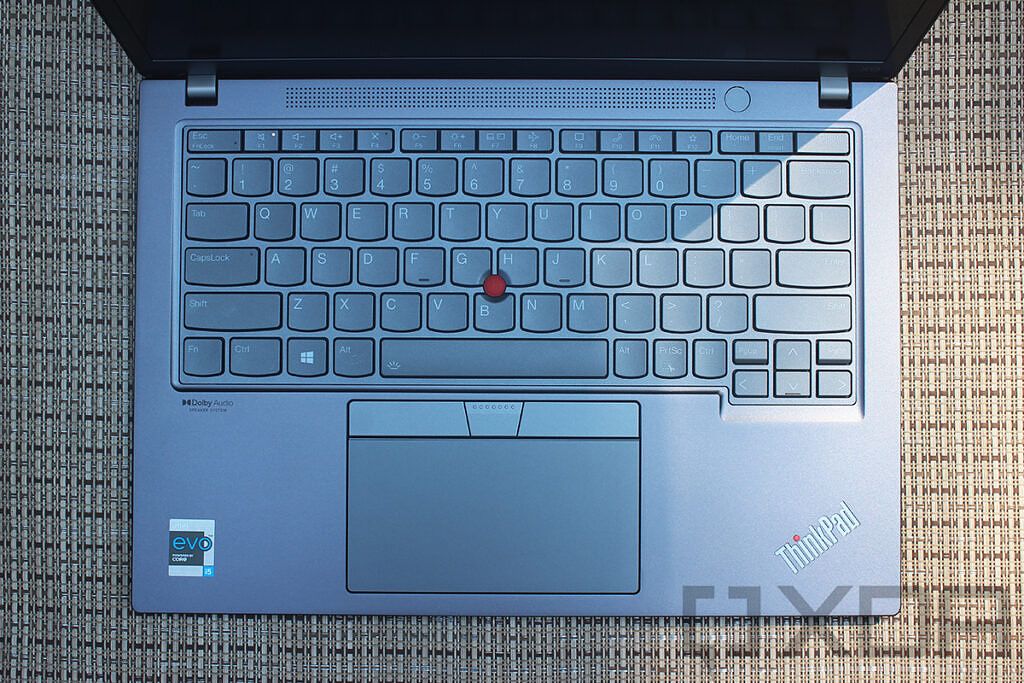 Top down view of Lenovo ThinkPad X13 keyboard