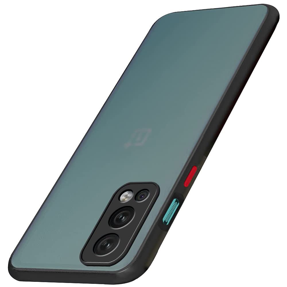 This case has a translucent back with a matte finish and bumper on the edges. Looks good and provides decent protection.