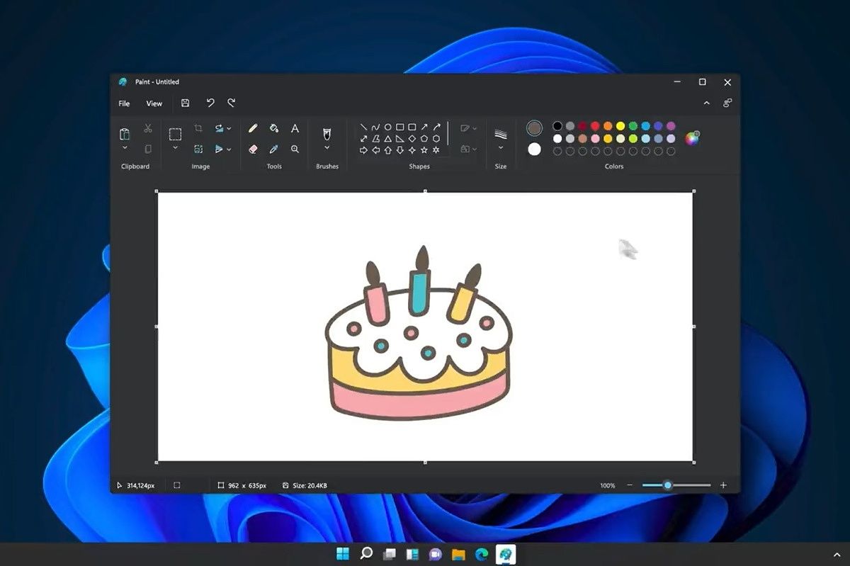 New Paint app in Windows 11